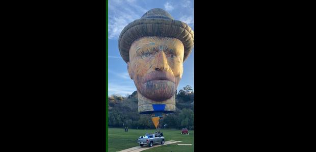 2-Foot-Tall Van Gogh-Shaped Hot Air Balloon Launches In Hollywood Hills 