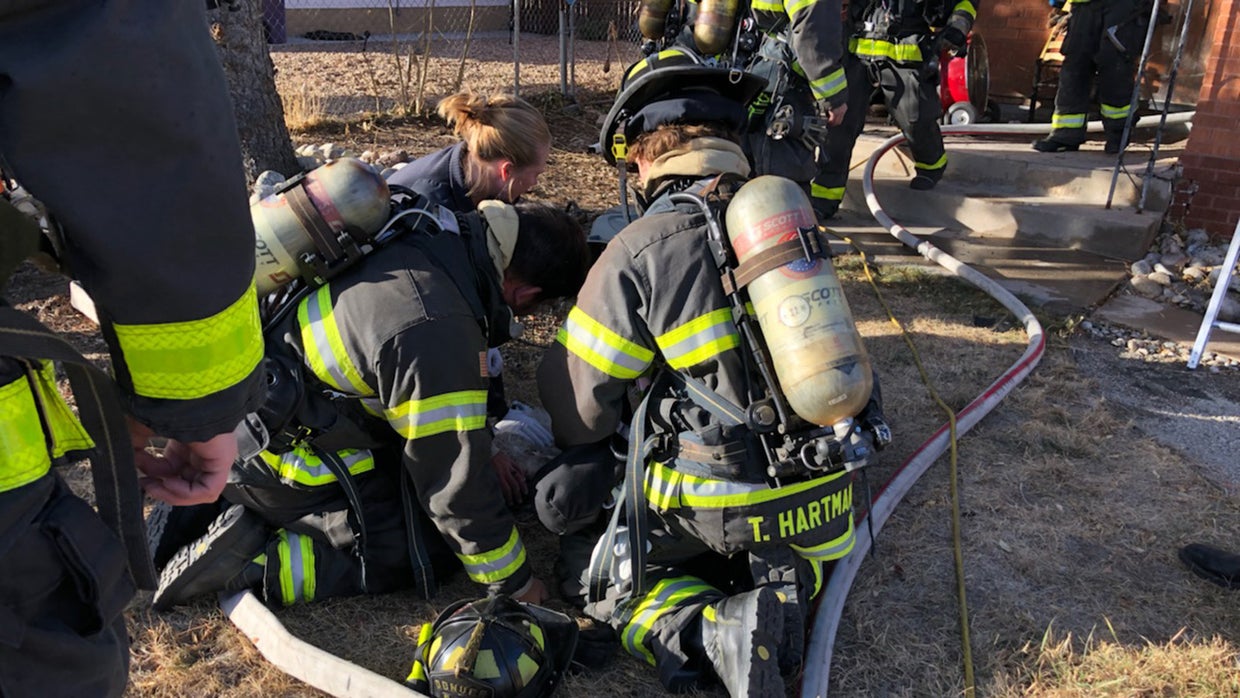 Denver Firefighters Rescue Dog From Burning Home CBS Colorado