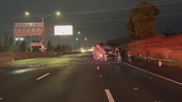 Fremont Interstate 680 tanker truck crash 