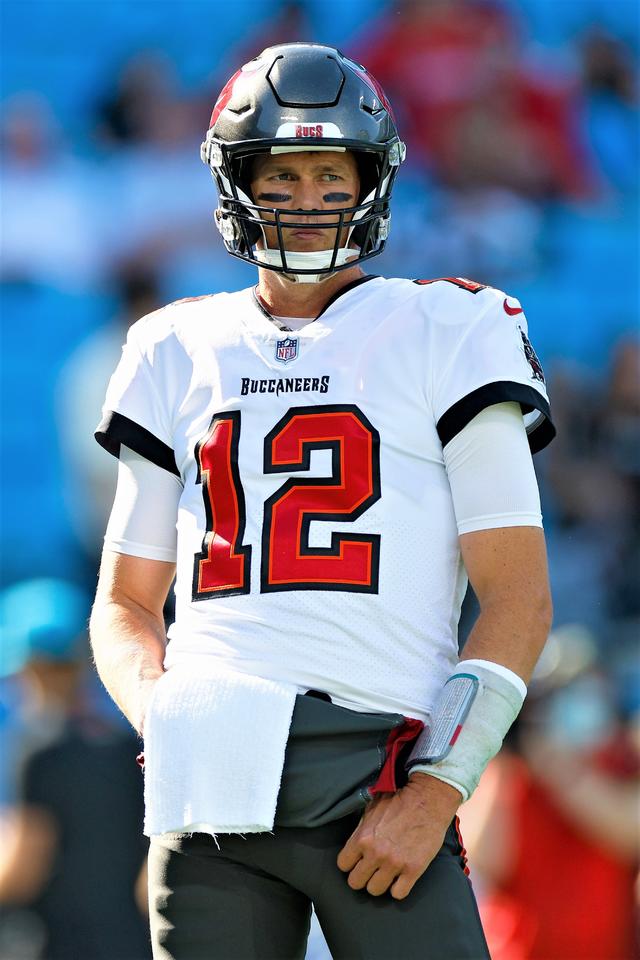 A Madden look at Tom Brady in that Bucs alarm clock jersey
