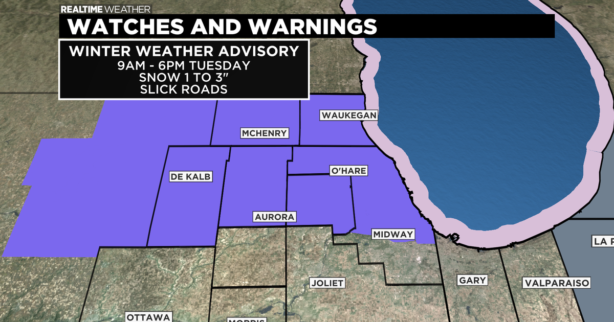 A Winter Weather Advisory Goes Into Effect Tuesday Morning - CBS Chicago