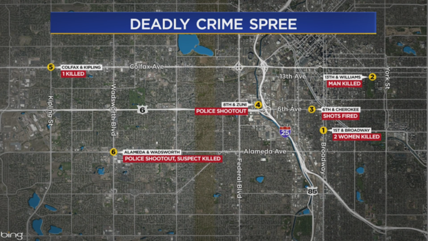 5 shot deadly crime spree map 
