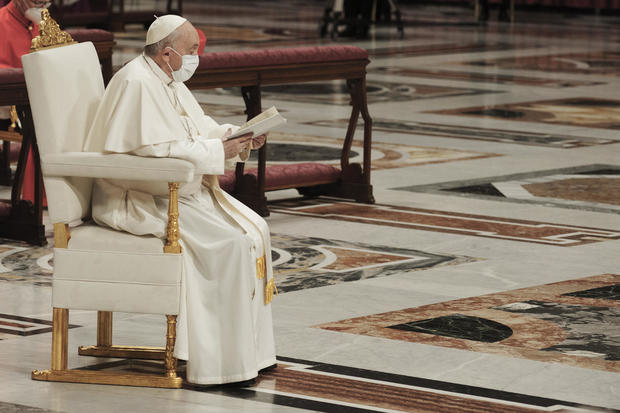 Pope Francis Presides Over First Vespers Prayer 