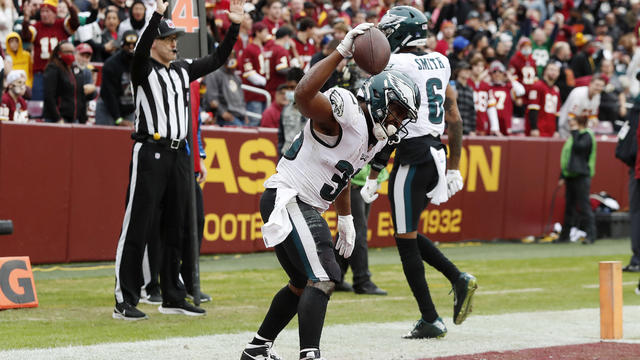 Philadelphia Eagles QB Jalen Hurts helps fans when railing collapses after  win over Washington Football Team, National Sports