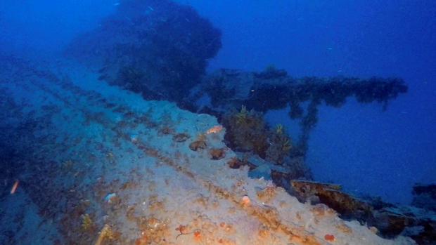 The wreckage of the Italian submarine Jantina that was sunk during World War II by the British submarine HMS Torbay, lays south of the island of Mykonos, in the Aegean Sea 