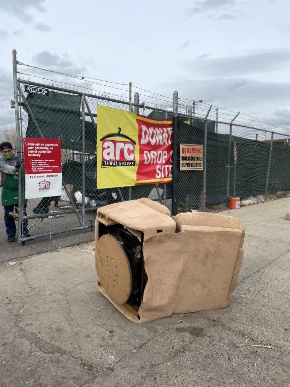 cat stuck in donated chair credit city of denver 