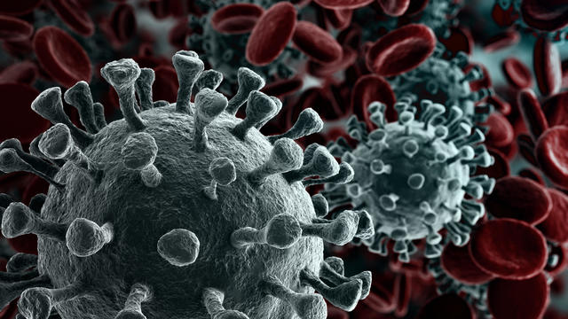 Coronavirus COVID-19 3D rendering 