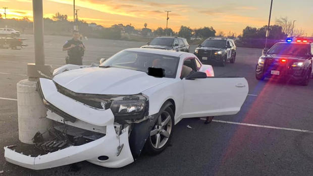 Antioch Camaro damage after reckless driving crash 