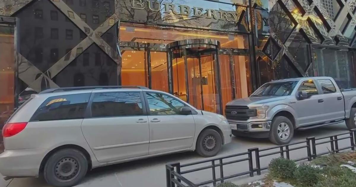 2 Vehicles Parked In Front Of Burberry's Store On Magnificent Mile Thought  To Be Crime Prevention Tactic - CBS Chicago