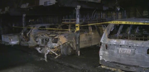 Fire Rips Through Santa Clarita Carport, More Than A Dozen Cars Damaged