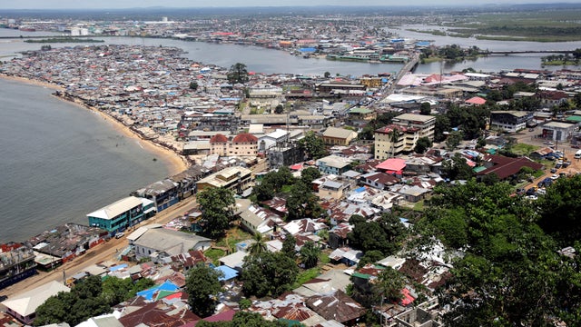 FILE PHOTO: A general view shows the city of Monrovia 