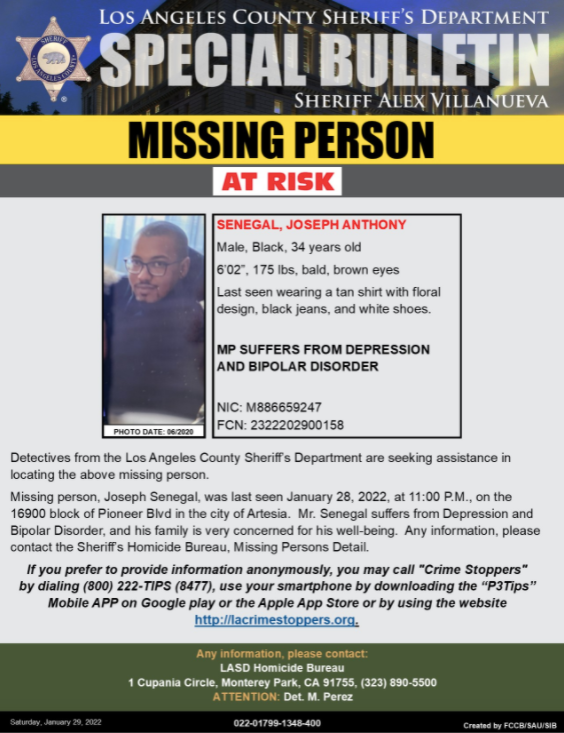 joseph senegal missing 