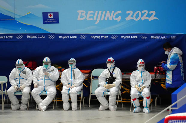 Beijing 2022 Winter Olympics medical staff in protective gear 