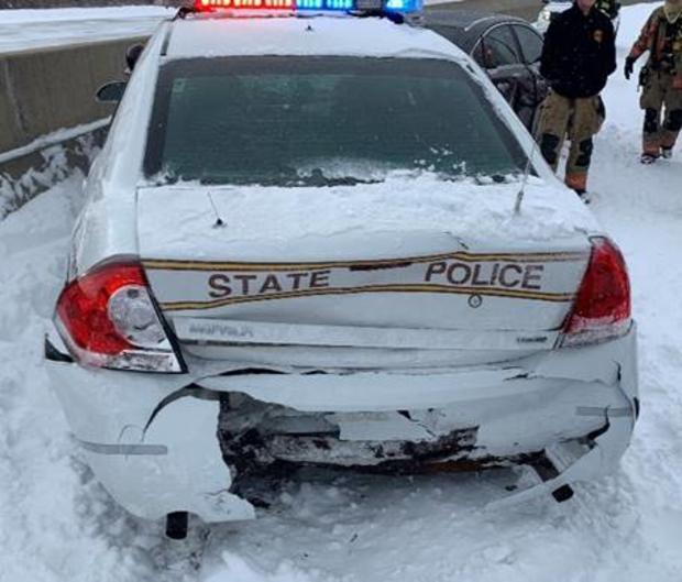 State Police Cruiser Struck: Springfield 