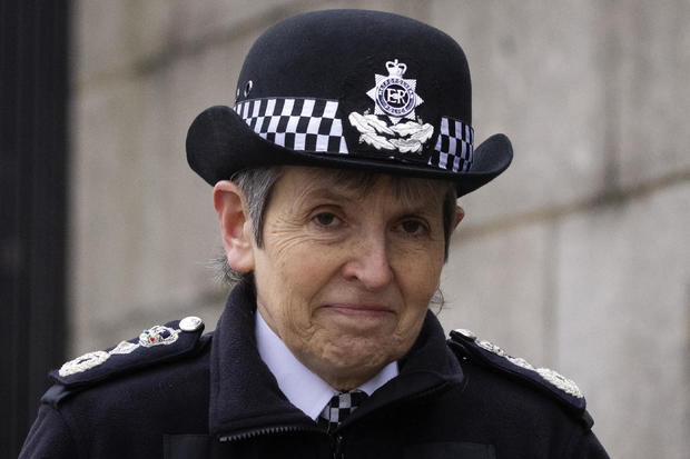Metropolitan Police Commissioner Cressida Dick arrives at Scotland Yard on January 25, 2022, in London, England. 
