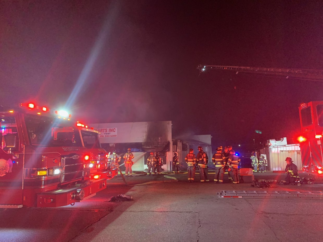 Crews Battle 3Alarm Fire At South Modesto Auto Shop CBS Sacramento