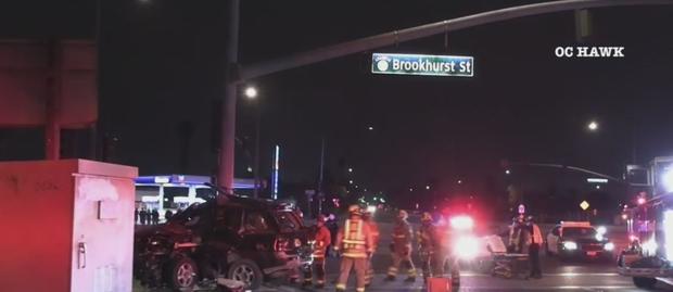 Two Men Killed After SUV Speeding From Scene Of Anaheim Shooting Slams Into Pole 