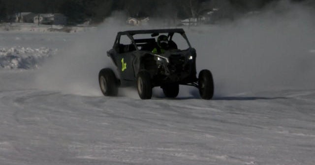 Lake transforms into a frozen oasis for race car drivers CBS News