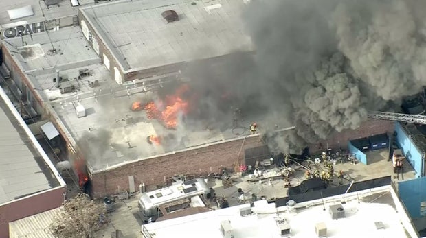 Greater-Alarm Fire Tears Through Downtown LA Art Studio