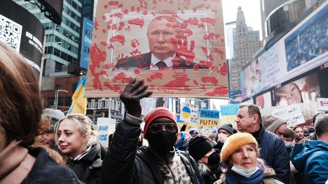 Rally In Support Of Ukraine Held In New York's Times Square 
