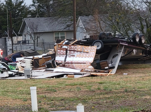 Storm damage in Leonard 