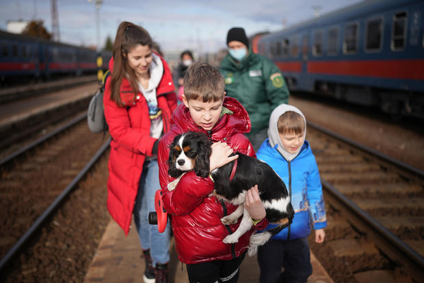 Ukrainians Flee To Hungary Amid Russia's Armed Invasion 