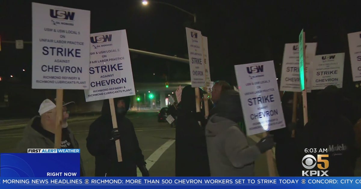 Chevron Richmond Refinery Workers Go On Strike - CBS San Francisco
