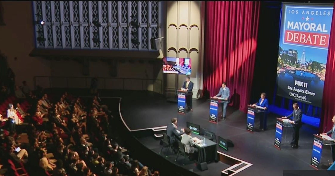 Top 5 polling LA mayoral candidates face off in heated debate Tuesday night CBS Los Angeles