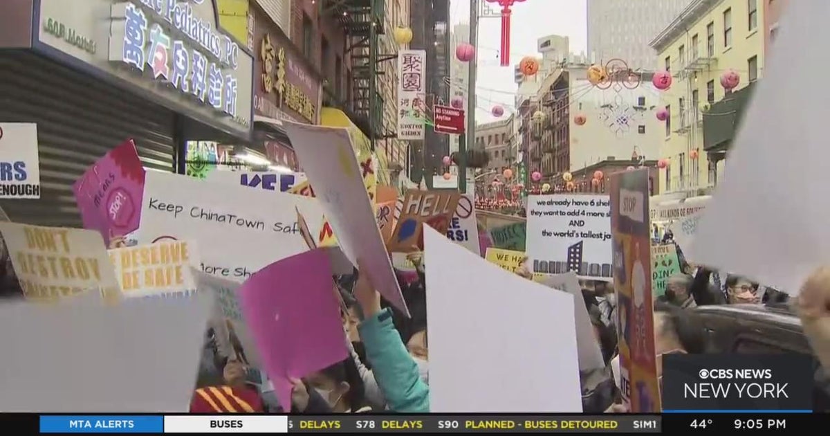 Chinatown residents protest plans for new homeless shelter - CBS New York