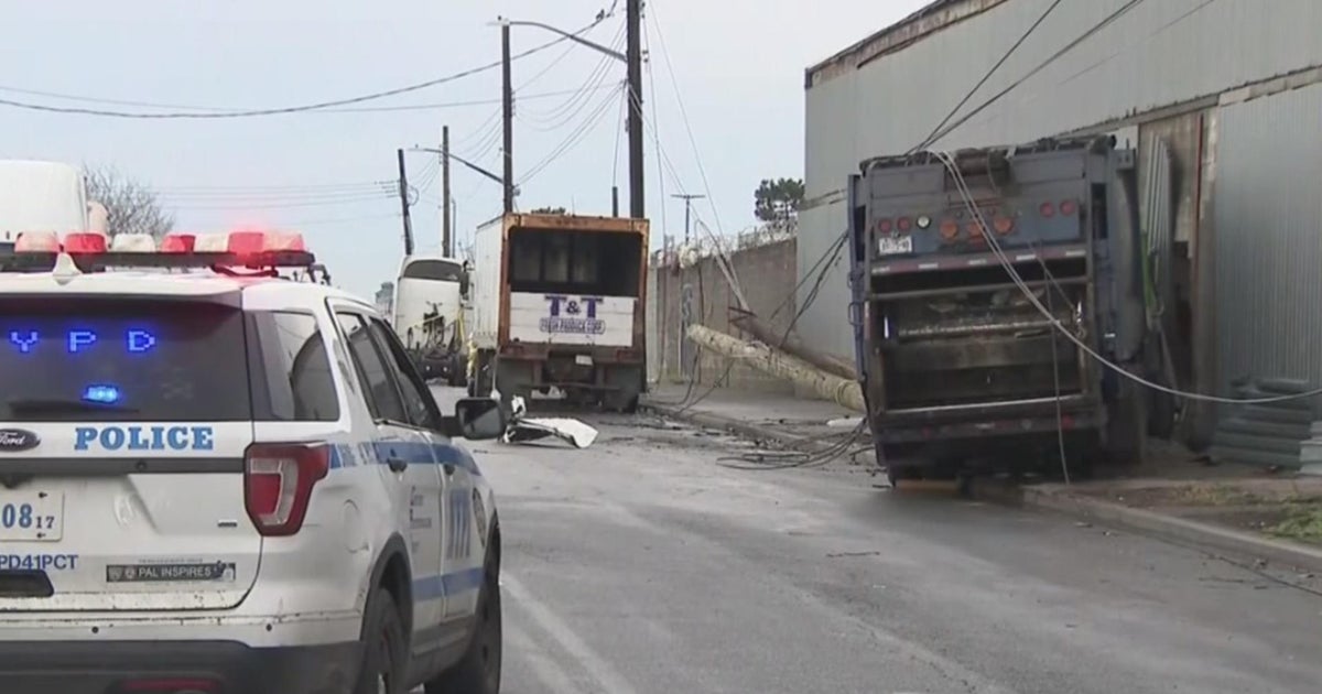 Garbage truck slams into building in the Bronx CBS New York