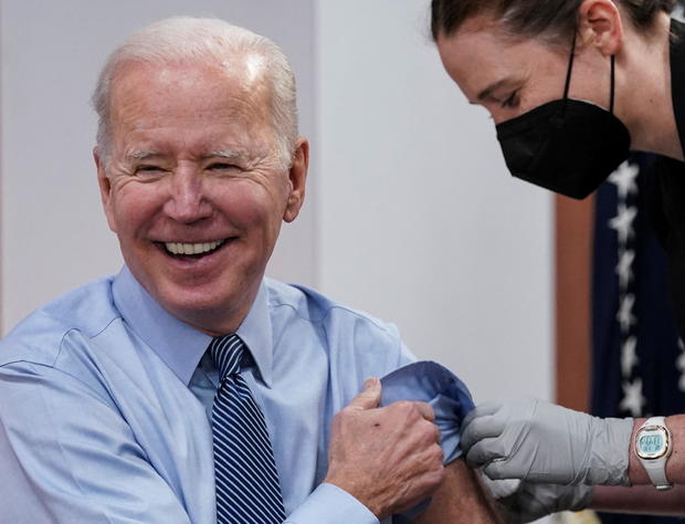 U.S. President Biden receives second coronavirus (COVID-19) booster shot at the White House in Washington 