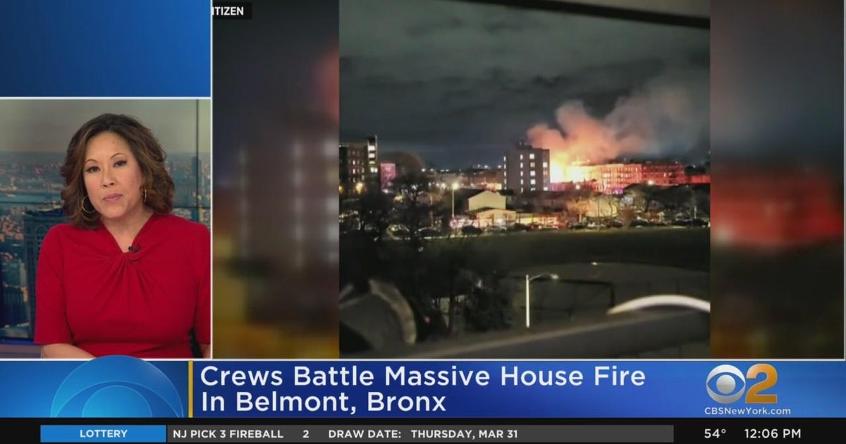 No injuries reported from massive Bronx house fire - CBS New York