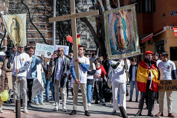 Catholic Association Enraizados Organizes An Anti-abortion March Through Madrid 