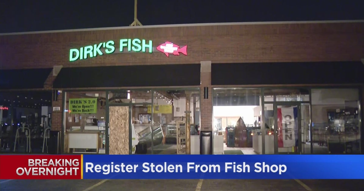 Register stolen during breakin at Dirk's Fish Market on North Side