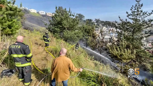 Fire on Hillside in Daly City 