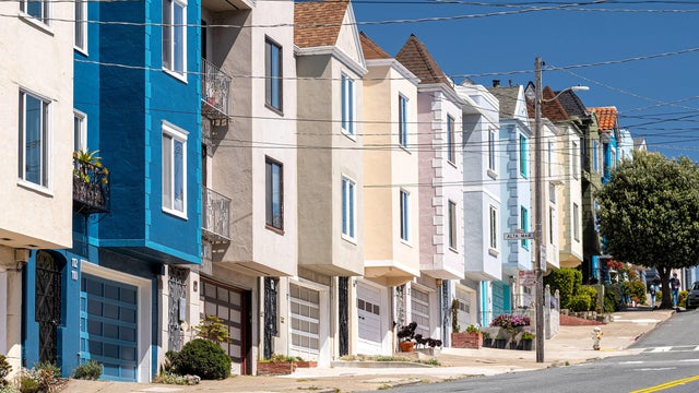 Pastel colored houses in San Francisco 