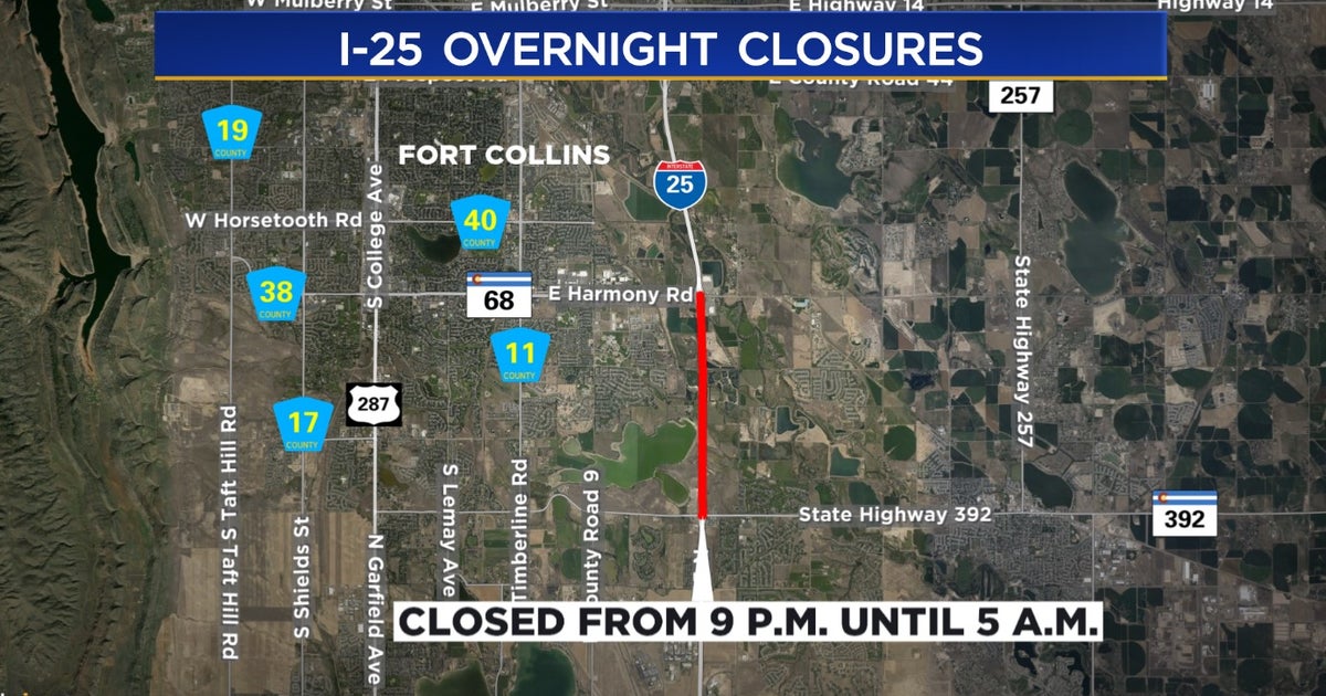 Northbound I25 Closed Overnight This Week From Highway 392 to Harmony