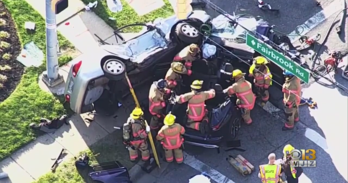 Rescue Crews Cut Open Cars To Rescue Drivers After Crash - CBS Baltimore