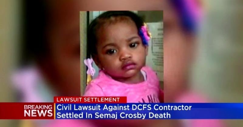 Settlement in the death of 17-month-old Semaj Crosby, girl found under ...
