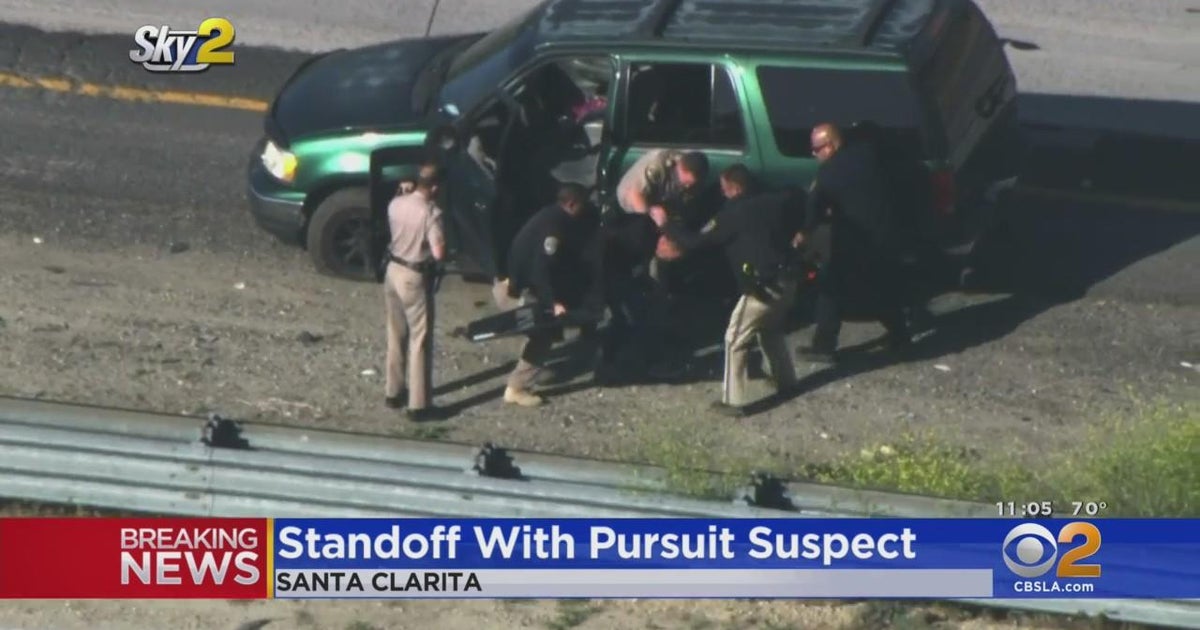 Pursuit suspect taken into custody after standoff on 5 Freeway in Santa