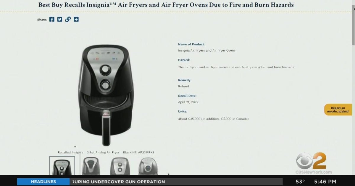 Best Buy recalls Insignia air fryers due to burn hazard CBS New York