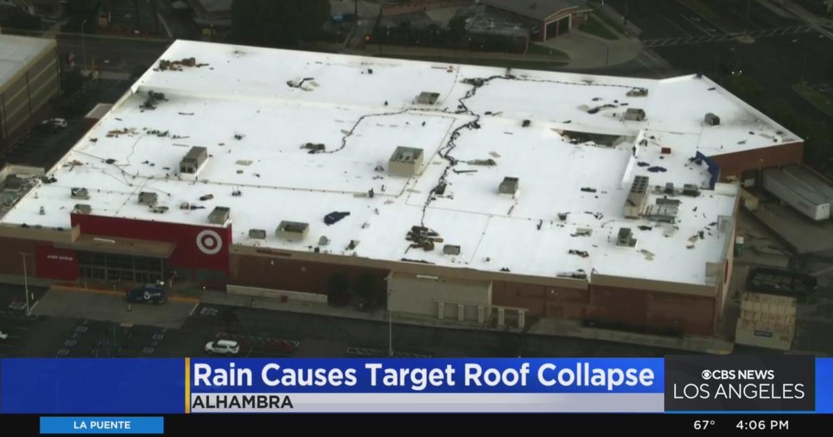 Heavy rain causes Target roof to collapse in Alhambra CBS Los Angeles