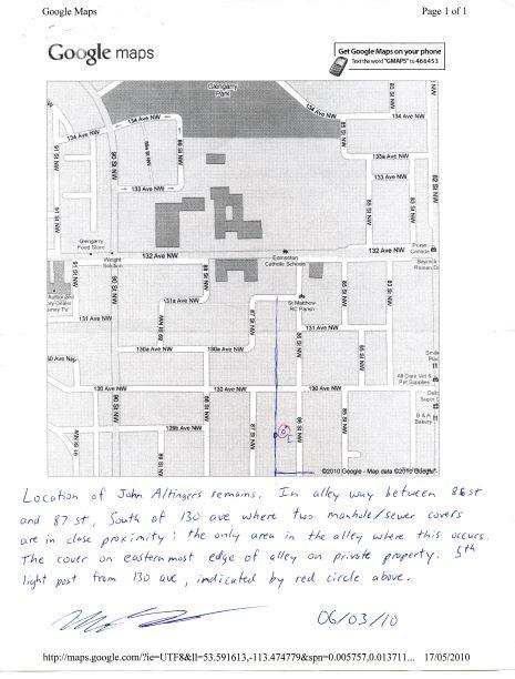 Mark Twitchell map to find body