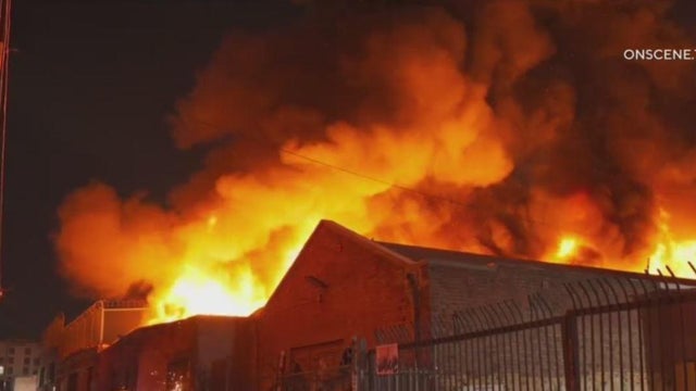 Large fire rips through Downtown LA commercial building for second time in 2 months 