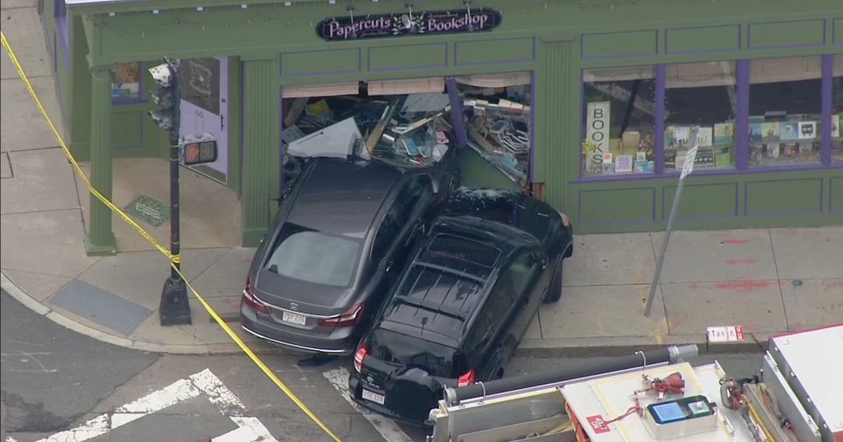 2 Cars Crash Into Front Of Jamaica Plain Bookstore CBS Boston
