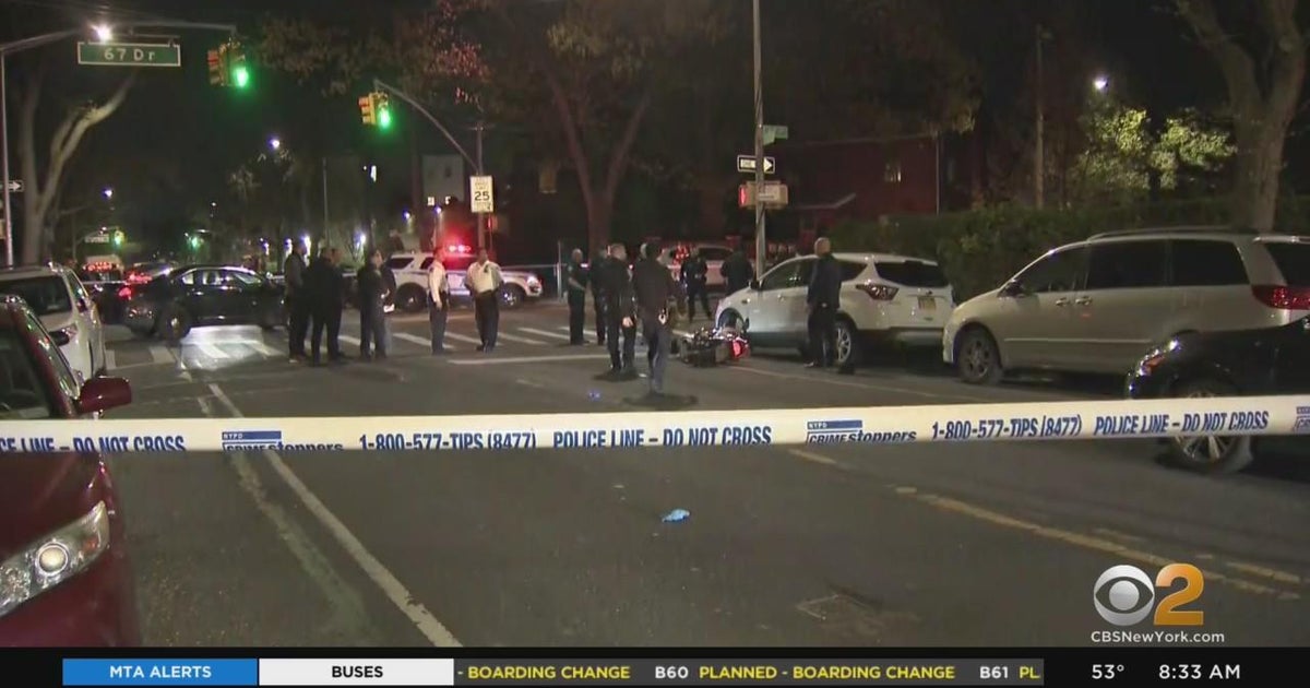 Food delivery worker on scooter shot to death in Forest Hills - CBS New ...