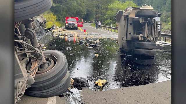 Truck Crash Asphalt Spill 