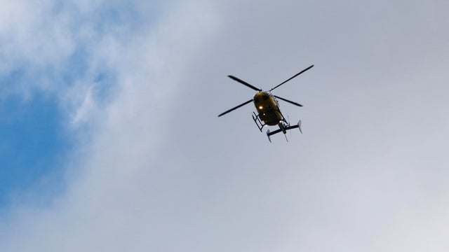Searching Police Helicopter on patrol 