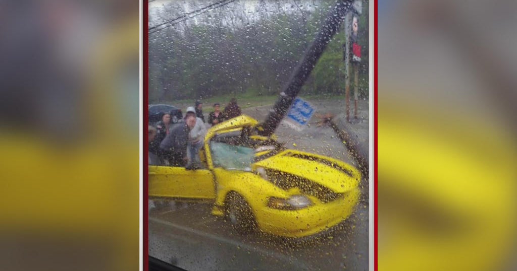 Two hospitalized as a result of a car crashing into pole in Whitehall