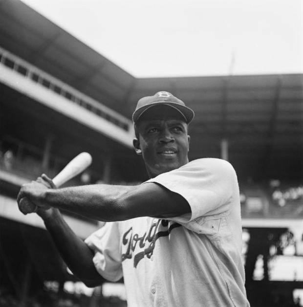 Jackie Robinson With The Brooklyn Dodgers 